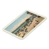 Badestrand, Santa Cruz - Vintager Stil Magnet (Linke Seite)