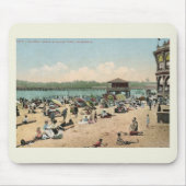 Badestrand, Santa Cruz - Vintager Stil Mousepad (Vorne)