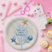 Badestrand "Themed Boy's Baby Shower" Pappteller (Party)