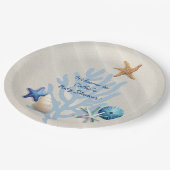 Badestrand "Themed Boy's Baby Shower" Pappteller (Schrägansicht)