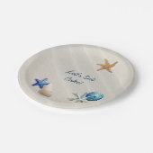 Badestrand "Themed Boy's Baby Shower" Pappteller (Schrägansicht)