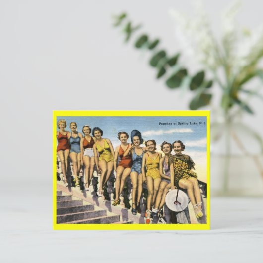 Badestrassen, Spring Lake NJ, Vintag Postkarte (Stehend Vorderseite)