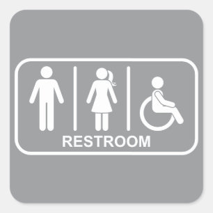 Badesymbol für alle Geschlechter Quadratischer Aufkleber