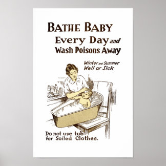 Badet Ihr Baby jeden Tag Poster