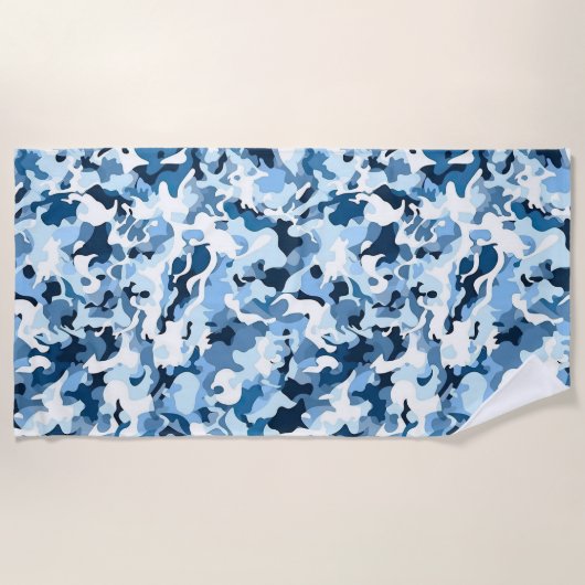 Badetuch - Blaue Camouflage (Vorderseite)