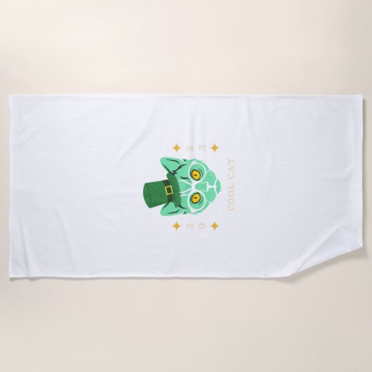Badetuch Cool Katze (Vorderseite)