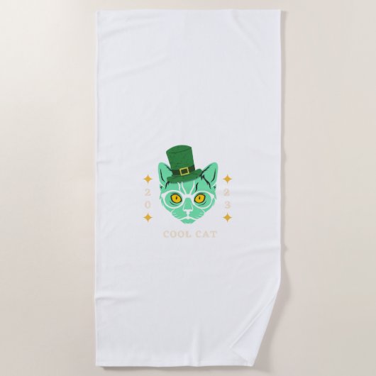 Badetuch Cool Katze (Vorderseite)