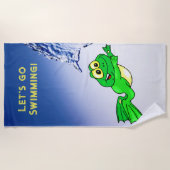 Badetuch Frosch Schwimmen Wasser (Vorderseite)