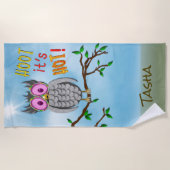 Badetuch, große niedliche Eule, Sonnenbrillen, Strandtuch (Vorderseite)