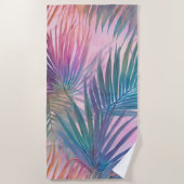 Badetuch in Pastellfarben Blätter aus Palm (Vorderseite)