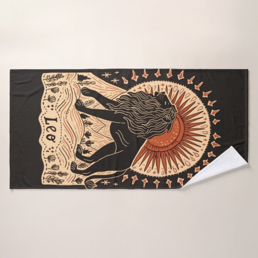 Badetuch Leo Celestial Zodiac Art Badehandtuch (Badehandtuch)
