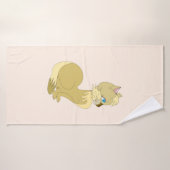 Badetuch mit Gelbkatze Badehandtuch (Badehandtuch)