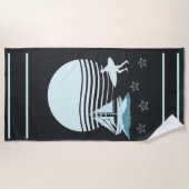 Badetuch mit Siegel Boat Beach Landschaft (Vorderseite)