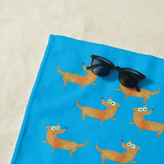 Badetuch    mit Wursthund (Beispiel)