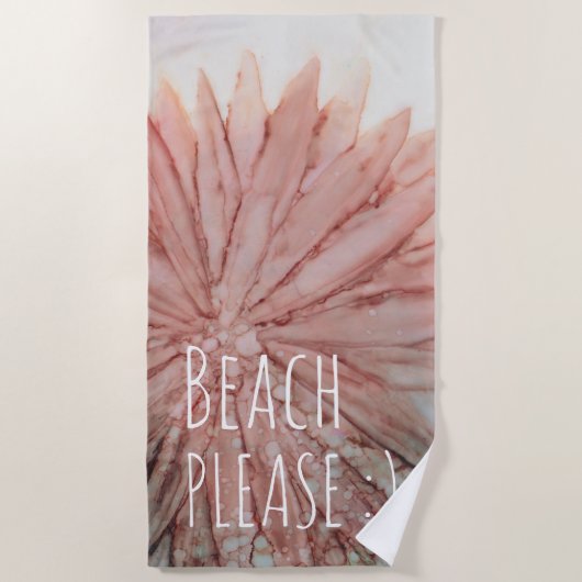 Badetuch "Pinkish/Beach bitte" (Vorderseite)