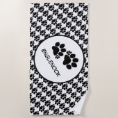 Badetuch - Polydaktylpflaster und Name des Tieres (Vorderseite)