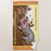 Badetuch schlammige Flusspferde. Orange Rand (Vorderseite)