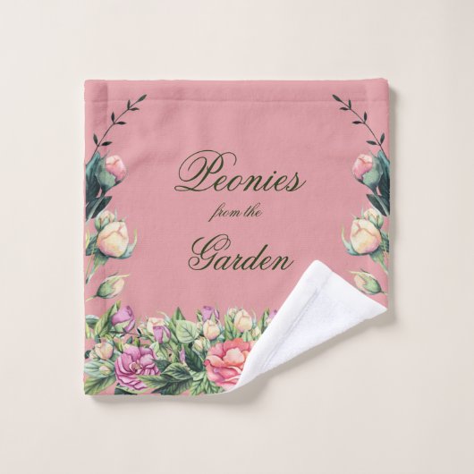 Badetuch Set 3pc. Peonies vom Garden Opt. 3 (Waschlappen)
