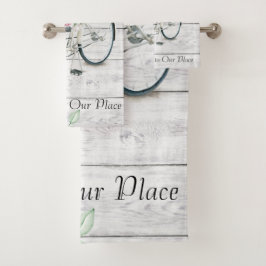 Badetuch Set Begrüßung Frühjahr Fahrrad