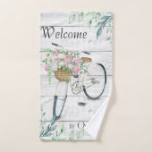 Badetuch Set Begrüßung Frühjahr Fahrrad (Handtuch)