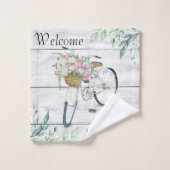 Badetuch Set Begrüßung Frühjahr Fahrrad (Waschlappen)