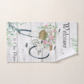 Badetuch Set Begrüßung Frühjahr Fahrrad (Handtuch)