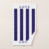 Badetuch Set - Blau und Weiß (Handtuch)