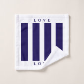 Badetuch Set - Blau und Weiß (Waschlappen)