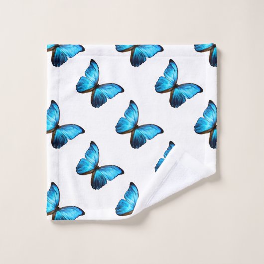 Badetuch Set - Blue Morpho Butterfly (Waschlappen)