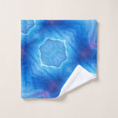 Badetuch Set Blue Poppy Abstrakt (Waschlappen)