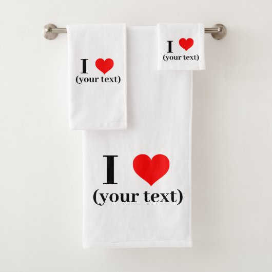 Badetuch Set - Custom I heart (Ihr Text) (Insitu)