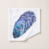 Badetuch-Set für Federn - Farbtupfer Badhandtuch Set (Waschlappen)