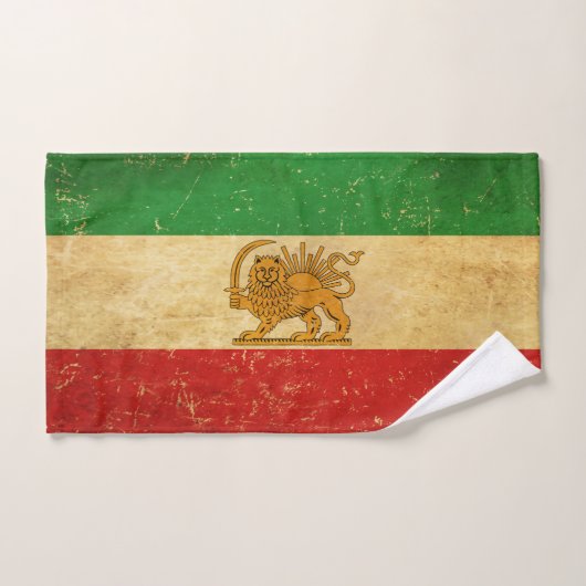 Badetuch Set Iran Flag Löwe und Sonnenschein Iran (Handtuch)