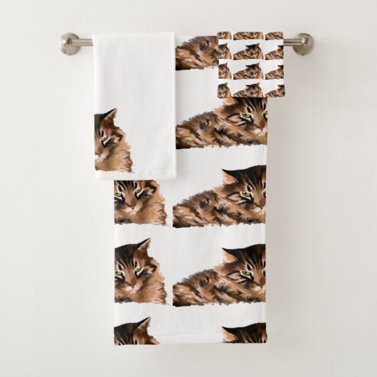 Badetuch-Set - Maine-Coon-Katze Badhandtuch Set (Insitu)