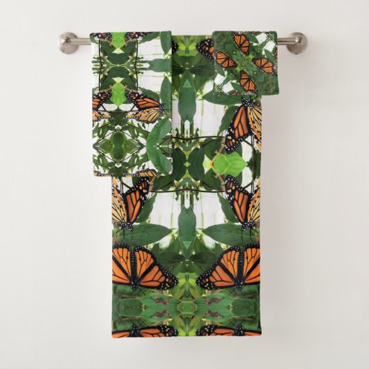 Badetuch Set - Monarchen auf Honeysuckle (Insitu)
