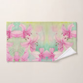 Badetuch Set - Rosa Aquarellblüte (Handtuch)