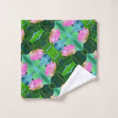 Badetuch Set - Rosa Lotus Abstrakt (Waschlappen)