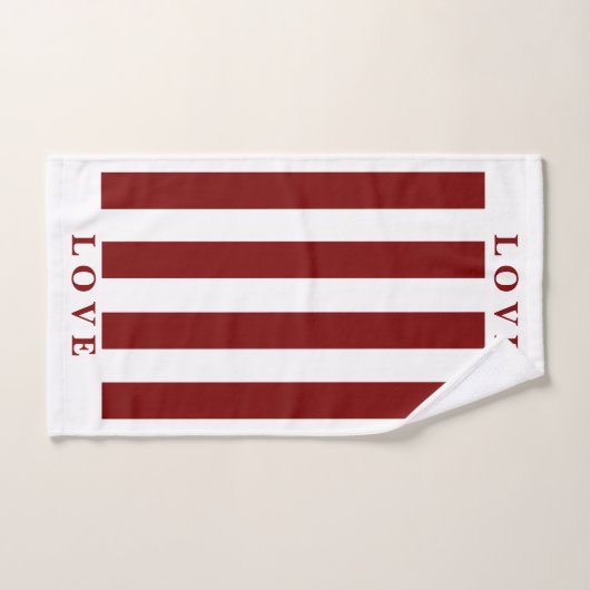 Badetuch Set - Rot und Weiß (Handtuch)