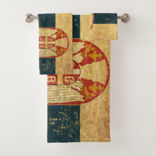 Badetuch Set Serbien Fahne