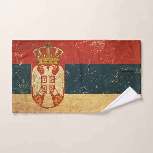 Badetuch Set Serbien Fahne (Handtuch)