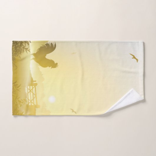 Badetuch Set Sonniger Morgen Bauernhof Rust (Handtuch)