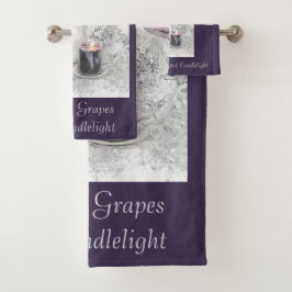 Badetuch Set Tulissen, Trauben und Kerzenlicht