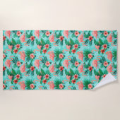 Badetuch tropisch Flamingo (Vorderseite)
