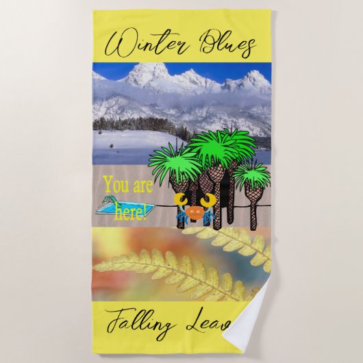 Badetuch Winter Sommer Herbst Sie sind hier! (Vorderseite)