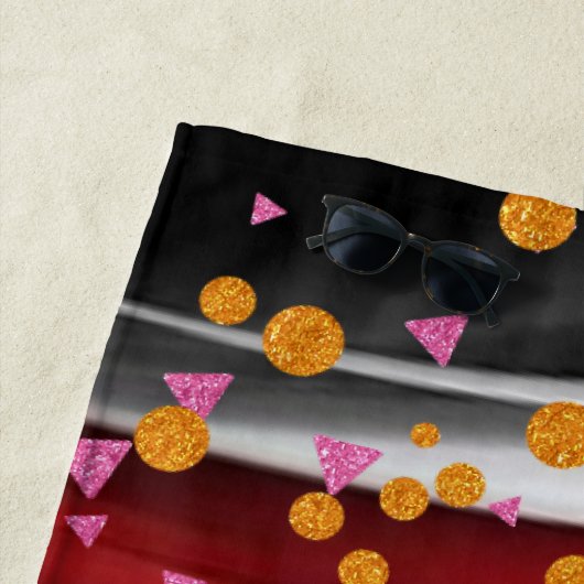 Badetücher Abstrakt Rot Schwarz-weiß Strandtuch (Beispiel)