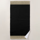 Badetücher am Strand Black Gold Glitzer Look Strandtuch (Vorderseite)
