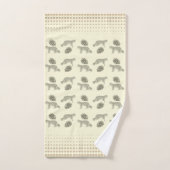 Badetücher Creme Modernes Blatt & Niedliches Tiger Badhandtuch Set (Handtuch)