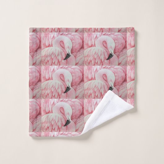Badetücher für Flamingos Badhandtuch Set (Waschlappen)