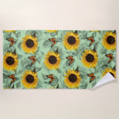 Badetücher für Sonnenblumen Strandtuch (Vorderseite)