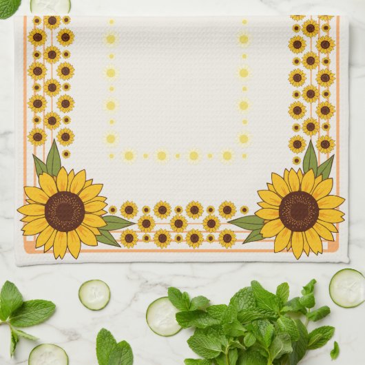 Badetücher mit bunten Sonnenblumen Geschirrtuch (Gefaltet)